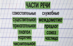 Набор магнитных карточек "Части речи" (фон зелёный) - fgospostavki.ru - Домодедово