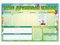 Стенд-уголок магнитно-маркерный "Наш дружный класс" - fgospostavki.ru - Домодедово