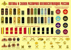 Плакат "Погоны и знаки различия военнослужащих России" - fgospostavki.ru - Домодедово