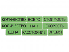 Набор магнитных карточек "Опорные слова к задачам" (зеленый) - fgospostavki.ru - Домодедово