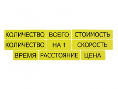 Набор магнитных карточек "Опорные слова к задачам" (желтый) - fgospostavki.ru - Домодедово