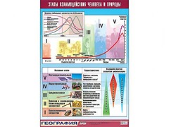 Таблица демонстрационная "Этапы взаимодействия человека и природы" (винил 70*100) - fgospostavki.ru - Домодедово