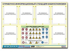 Стенд информационный "Правила техники безопасности в кабинете физики" (80х110, 6 карманов) - fgospostavki.ru - Домодедово