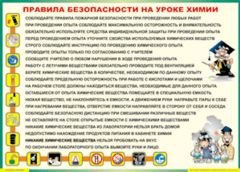 Таблица "Правила безопасности на уроке химии" (100х140 сантиметров, винил) - fgospostavki.ru - Домодедово