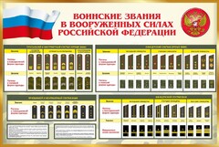 Стенд "Воинские звания в вооруженных силах РФ" - fgospostavki.ru - Домодедово