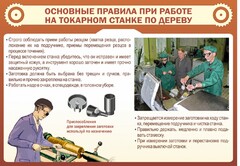 Стенд "Основные правила при работе на токарном станке по дереву" - fgospostavki.ru - Домодедово