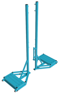 Стойки волейбольные для зала с механизмом натяжения (передвижная с противовесом, без сетки) - fgospostavki.ru - Домодедово