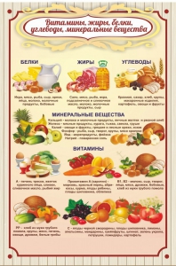 Стенд "Витамины, жиры, белки" - fgospostavki.ru - Домодедово