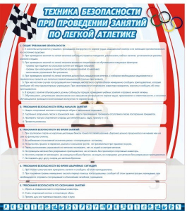 Стенд "Техника безопасности занятий по легкой атлетике" - fgospostavki.ru - Домодедово