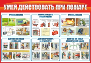 Стенд "Умей действовать при пожаре" - fgospostavki.ru - Домодедово
