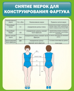 Стенд "Снятие мерок для конструирования фартука" - fgospostavki.ru - Домодедово