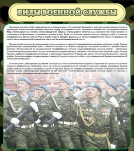Стенд "Виды военной службы" - fgospostavki.ru - Домодедово