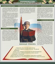 Стенд "Уставы. Закон военной службы. Военная присяга" - fgospostavki.ru - Домодедово