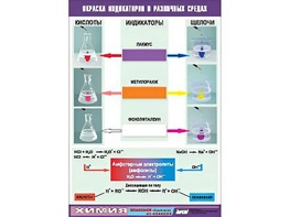 Таблица демонстрационная "Окраска индикаторов в различных средах" (винил 70x100) - fgospostavki.ru - Домодедово