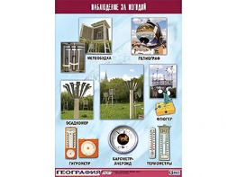 Таблица демонстрационная "Наблюдение за погодой" (винил 100*140) - fgospostavki.ru - Домодедово