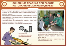 Стенд "Основные правила при работе на токарном станке по дереву" - fgospostavki.ru - Домодедово